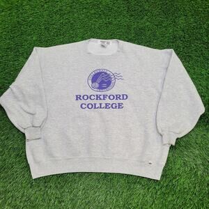 Vintage Rockford College Sweatshirt Women 2XL 28x25 Volleyball